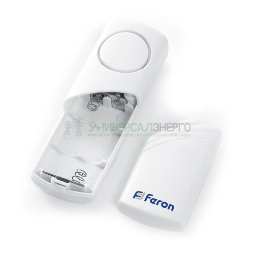 Звонок-сигнализация дверной беспроводной Feron 007-D Электрический 1 мелодия белый с питанием от батареек 23602 фото 4