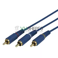 Шнур 3х3 RCA 1.5м син. gold Rexant 17-0202-1