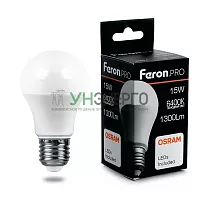 Лампа светодиодная Feron.PRO LB-1015 Шар E27 15W 6400K 38037