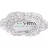 Светильник встраиваемый с разноцветной LED подсветкой Feron CD954 потолочный MR16 G5.3, прозрачный 32540