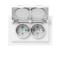 Розетка 2-м СП Эпика 16А IP44 с заземл. защ. шторки с рамкой с крышками механизм бел. EKF UP1-SOW-211-44 Розетка 2-м СП Эпика 16А IP44 с заземл. защ. шторки с рамкой с крышками механизм бел. EKF UP1-SOW-211-44