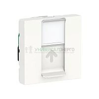 Розетка компьютерная 1-м 2мод. Unica Modular RJ45 кат.5E UTP бел. SchE NU341118