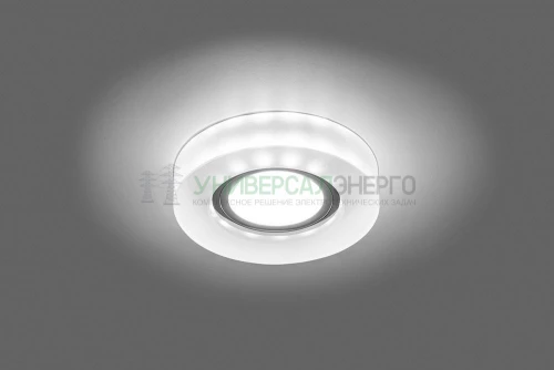 Светильник встраиваемый с белой LED подсветкой Feron CD8080 потолочный MR16 G5.3 белый матовый 29707 фото 2