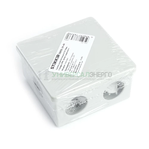 Коробка разветвительная STEKKER EBX10-34-44, 85*85*40мм, 6 вводов, IP44, светло-серая (GE41235) 39994 фото 6