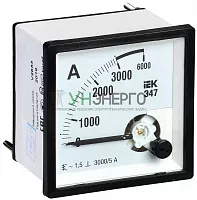 Амперметр Э47 96х96мм 3000/5А кл. точн. 1.5 IEK IPA20-6-3000-E Амперметр Э47 96х96мм 3000/5А кл. точн. 1.5 IEK IPA20-6-3000-E