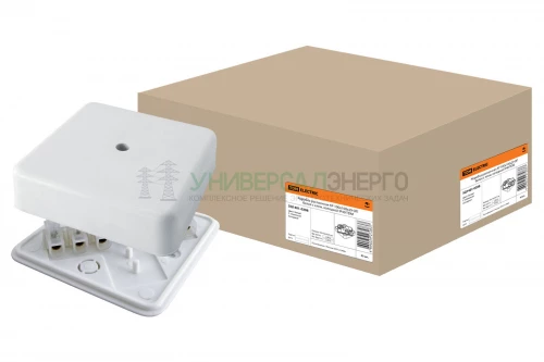 Коробка распаячная КР 100х100х29 ОП с клем. колодкой белая IP40 TDM