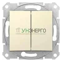 Механизм переключателя проходного 2-кл. СП Sedna 10А IP20 (сх. 6+6) 250В беж. SchE SDN0600147