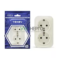 Розетка 2-м ОП Frea 16А IP20 250В с заземл. АБС-пластик беж. TOKOV ELECTRIC TKE-FR-R2Z-C02