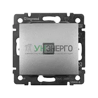 Выключатель 1-кл. СП Valena 10А IP31 250В с зел. индикацией механизм алюм. Leg 770110
