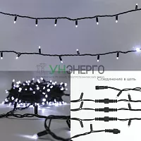 Гирлянда модульная светодиодная "Дюраплей LED" 20м 200LED бел. 18Вт 230В IP67 постоян. свечение провод каучук черн. (нужен шнур питания 315-000) Neon-Night 315-155