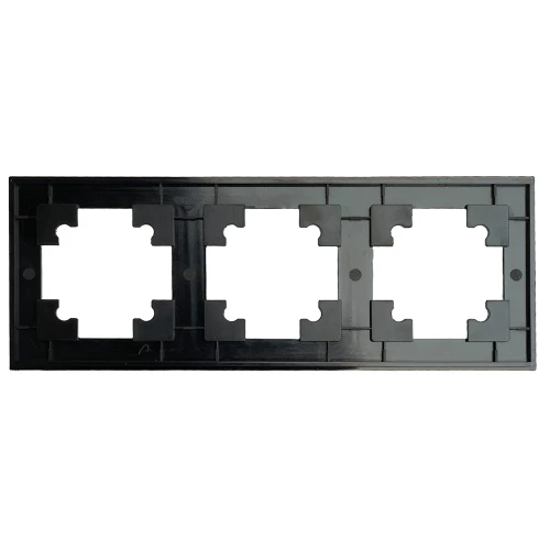Рамка 3-местная, стекло, STEKKER GFR00-7003-05М, серия Катрин, черный матовый 49602 фото 4