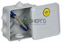 Коробка КУП КМ41361 100х100х50 IP44 6 вводов (7035) IEK UKO21-100-100-050-K41-55U