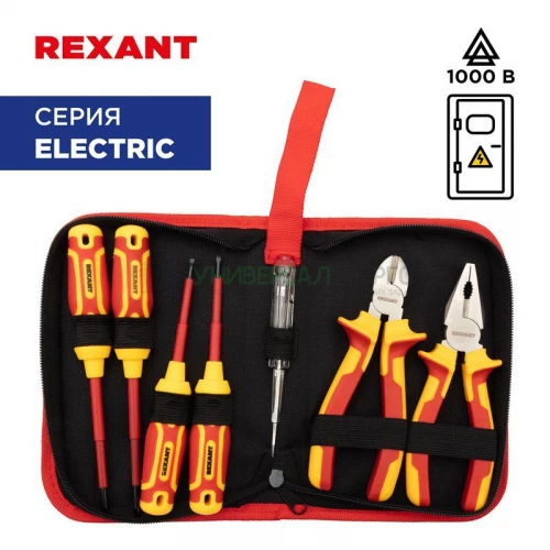 Набор диэлектрического инструмента RI-01 7 предметов до 1000В тканевый пенал Rexant 12-4691-3 фото 3