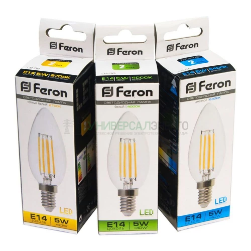 Лампа светодиодная Feron LB-58 Свеча E14 5W 2700K 25572 фото 3
