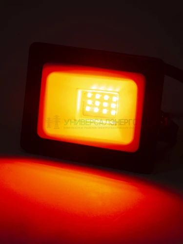 Прожектор светодиодный СДО-04-010Н-К (красный свет) 10 Вт, IP65, черный, Народный фото 3