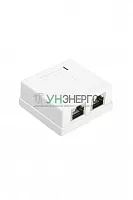 Розетка компьютерная 2-м ОП SB1-2-8P8C-C6-SH-WH RJ45 (8P8C) кат.6 экранир. Dual IDC Hyperline 430237