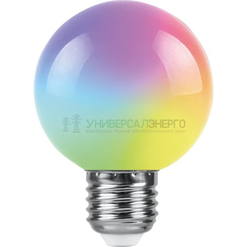 Лампа светодиодная Feron LB-371 Шар матовый E27 3W RGB быстрая смена цвета 38127 фото 4