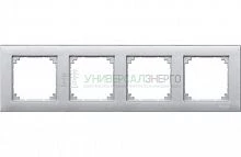 Рамка 4-м Merten алюм. SchE MTN486460