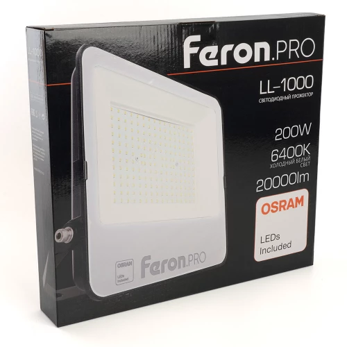 Светодиодный прожектор Feron.PRO LL-1000 IP65 200W 6400K черный 51016 фото 9