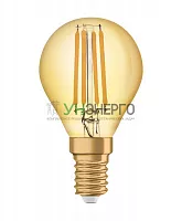 Лампа светодиодная филаментная Vintage 1906 LED CL P FIL GOLD 35 non-dim 4W/825 4Вт тепл. бел. E14 (замена 35Вт) зол. OSRAM 4058075293496