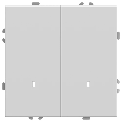 Выключатель 2-клавишный c индикатором (механизм), STEKKER, 250В, 10А, серия Эмили, RSW10-5102-01, белый фарфор, soft touch 49864