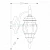 Светильник садово-парковый Feron 8102/PL8102 восьмигранный на стену вниз 100W E27 230V, белый 11097
