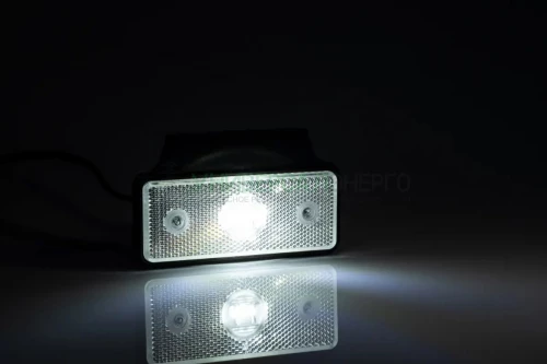 Фонарь габаритный белый LED с кронштейном и проводом 2х0.75 мм? дл. 0.5м. FRISTOM MD-013 B+K LED фото 2