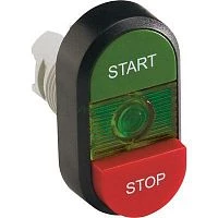 Кнопка двойная MPD15-11G (зел./красн. выступающая) зел. линза с текстом "START/STOP" ABB 1SFA611144R1102