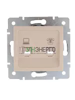 Механизм розетки компьютерной + телефонной 2-м СП Karina RJ45 + RJ11 крем. LEZARD 707-0388-143