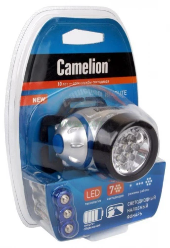 Фонарь налобный LED5310-7F3 (7LED 3 режима; 3хR03 в комплекте; метал.) Camelion 7534 фото 10