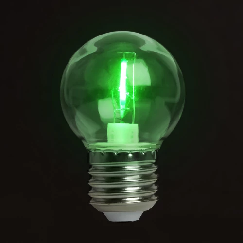Лампа светодиодная Feron LB-383 Шарик прозрачный E27 2W зеленый 48935 фото 2
