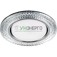 Светильник встраиваемый с белой LED подсветкой Feron CD4033 потолочный GX53 без лампы, прозрачный, хром 32997