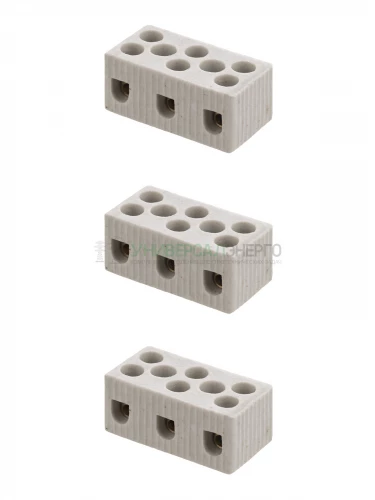 Керамический блок зажимов 5 Ампер 3 пары контактов с крепежным отверстием TDM фото 2