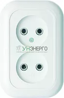 Розетка 2-м СП Валентина РС10-393 10А IP20 бел. Кунцево 5449