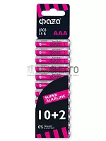 Элемент питания алкалиновый AAA/LR03 1.5В Super Alkaline SBL-10+2 (уп.12шт) ФАZА 2854612