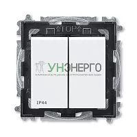 Выключатель 2-кл. Levit IP44 бел./дым. черн. ABB 2CHH595940A4062