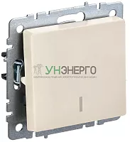 Выключатель 1-кл. СП BRITE ВС10-1-1-БрКр 10А с инд. беж. IEK BR-V10-1-10-K10