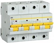 Выключатель автоматический модульный 4п D 125А 15кА ВА47-150 IEK MVA50-4-125-D