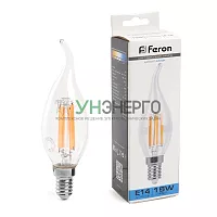 Лампа светодиодная Feron LB-718 Свеча на ветру E14 15W 6400K 38264