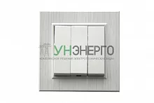 Выключатель 3-клав. 1 вход 3 выхода Karea LINE STAR жемчуж. Makel 86100091