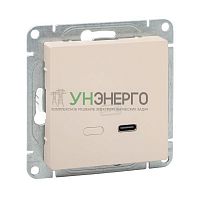 Розетка СП Эпика USB-C быстрая механизм крем. EKF UP1-SOI-USBCF Розетка СП Эпика USB-C быстрая механизм крем. EKF UP1-SOI-USBCF