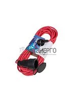 Удлинитель-шнур 1х10м 16А IP44 220В 3.5кВт ПВС 2х1.5 УХ16 Россия КОСМОС YSHKsm10m-1g(16A)S