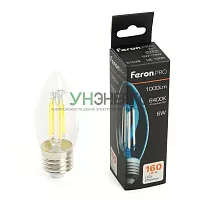 Лампа светодиодная Feron.PRO LB-1206 Свеча E27 6W 175-265V 6400K 51240