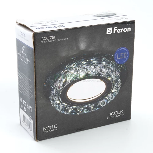 Светильник встраиваемый с белой LED подсветкой Feron CD878 потолочный MR16 G5.3 прозрачный 28823 фото 7