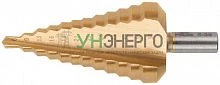 Сверло ступенчатое HSS по металлу 12 ступеней 6-9-13-16-19-21-23-26-29-32-35-38мм MOS 36386М