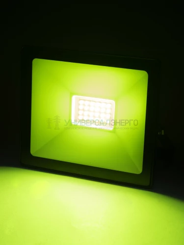 Прожектор светодиодный СДО-04-030Н-З (зелёный свет) 30 Вт, IP65, черный, Народный фото 3