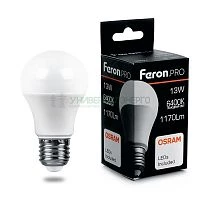 Лампа светодиодная Feron.PRO LB-1013 Шар E27 13W 6400K 38034