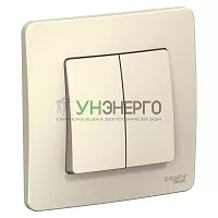 Выключатель 2-кл. СП Blanca 10А IP20 (сх. 5) 250В молочн. SE BLNVS010502