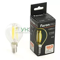 Лампа светодиодная Feron.PRO LB-1708 Шарик E14 1280LM 8W 175-265V 2700K 51259