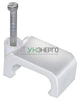 Скоба крепежная плоская с гвоздем d7мм пластик. (уп.20шт) IEK USK21-07-020